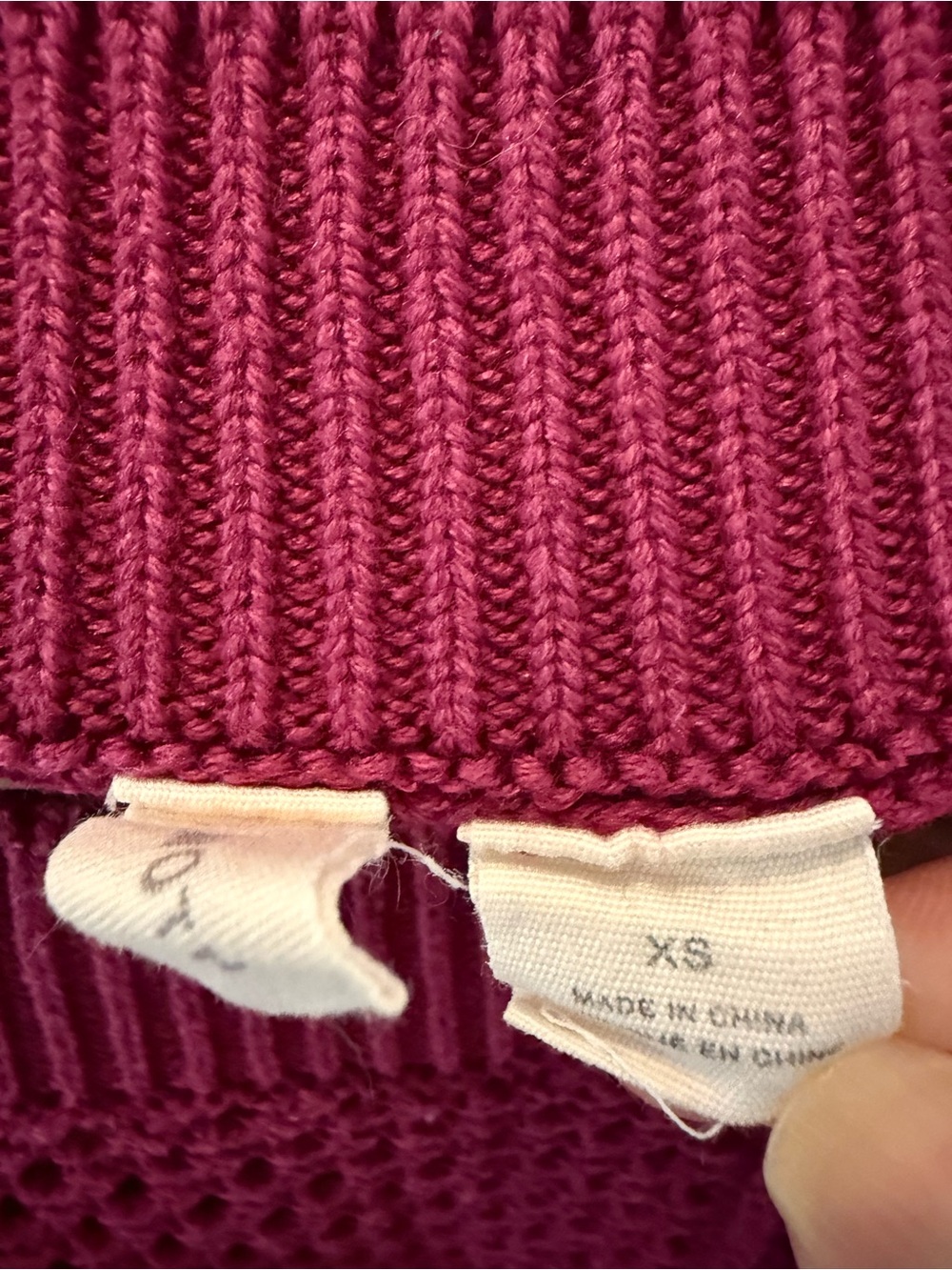 Moth Womens Raspberry Open-Knit Crew Sweater - Picture 3 of 6